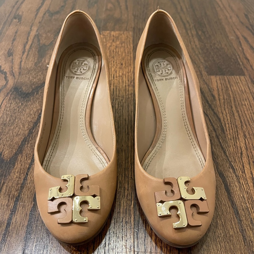 Tory Burch Classic Closed Toe Low Wedges